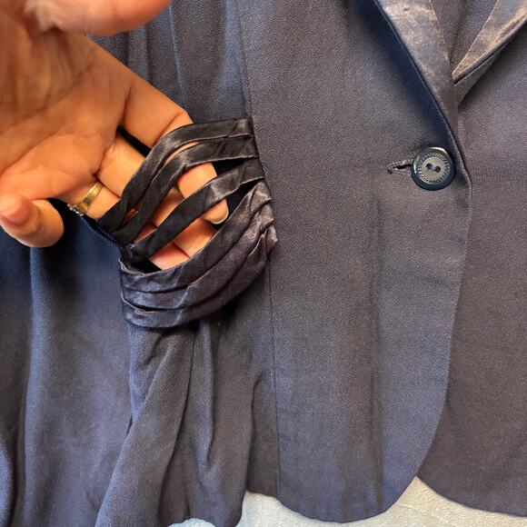 Jaclyn Hart Soft Blazer Artistic Office Vixen Detailed Work Single Button Light - Picture 2 of 8